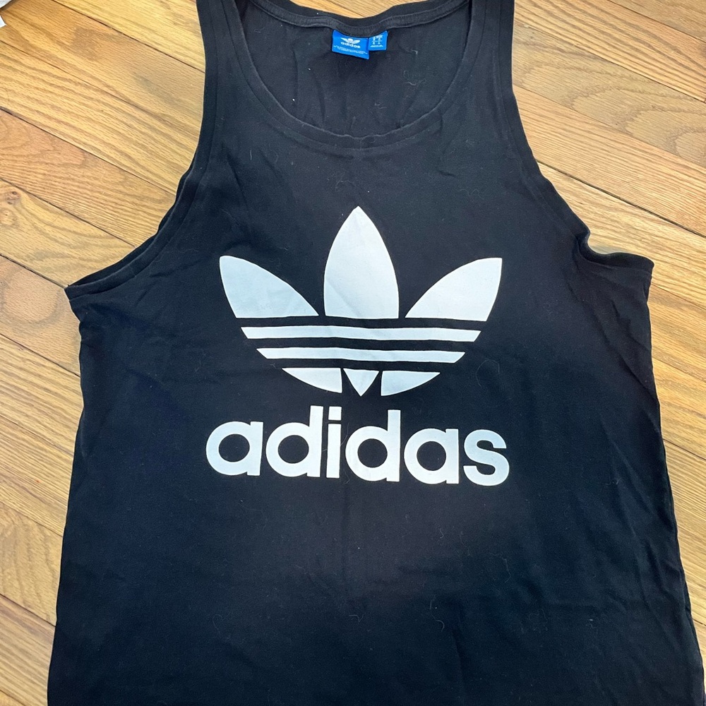 Adidas Black Tee with Blue Tag